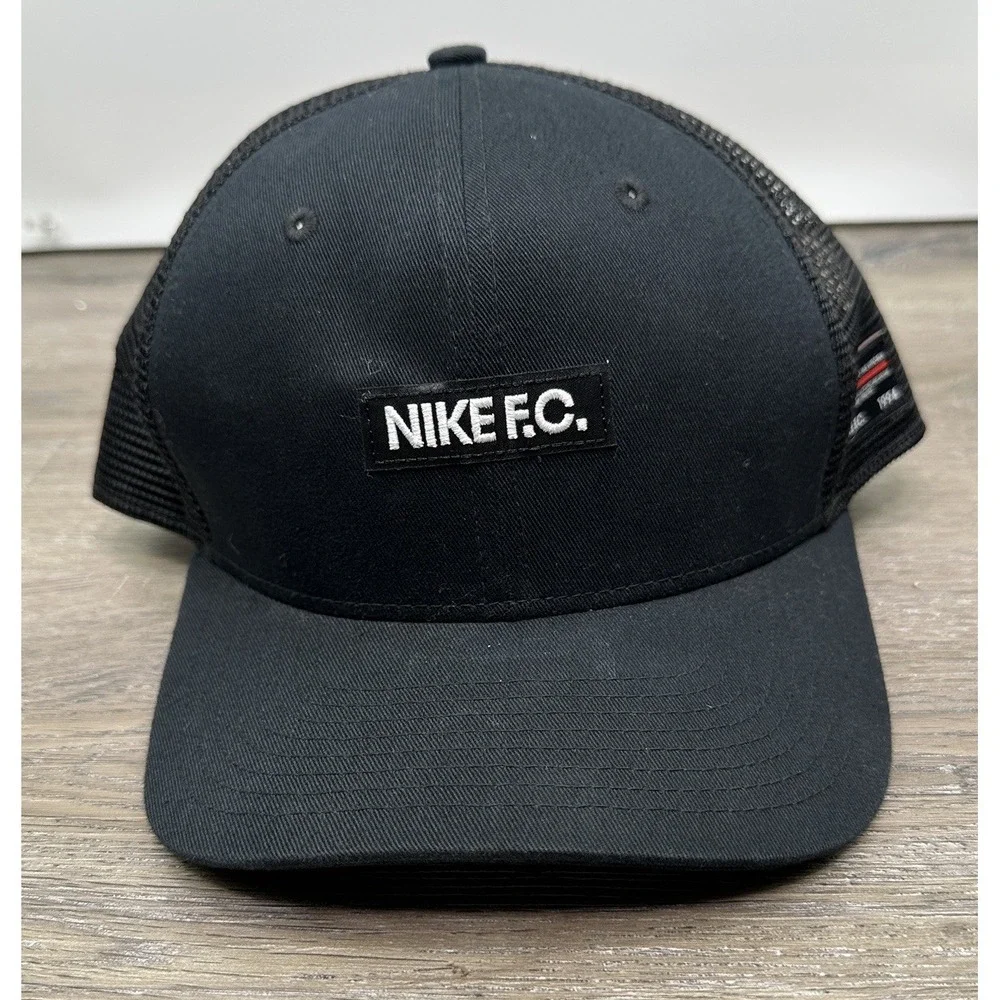 Nike FC Classic 99 Black Trucker Snapback Hat Mesh Soccer Cap CLC99